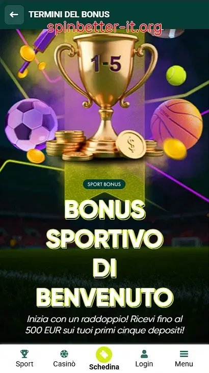 Bonus sportivo di benvenuto SpinBetter Italia